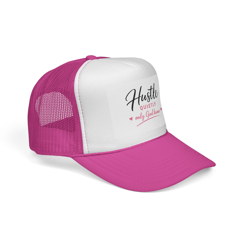 Lumey 'Hustle Quietly ' Women’s Trucker Cap — Retro Sunburst Logo Mesh Hat