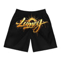 Lumey Gold Script Jogger Shorts — Men’s Urban Sunrise Athletic Shorts