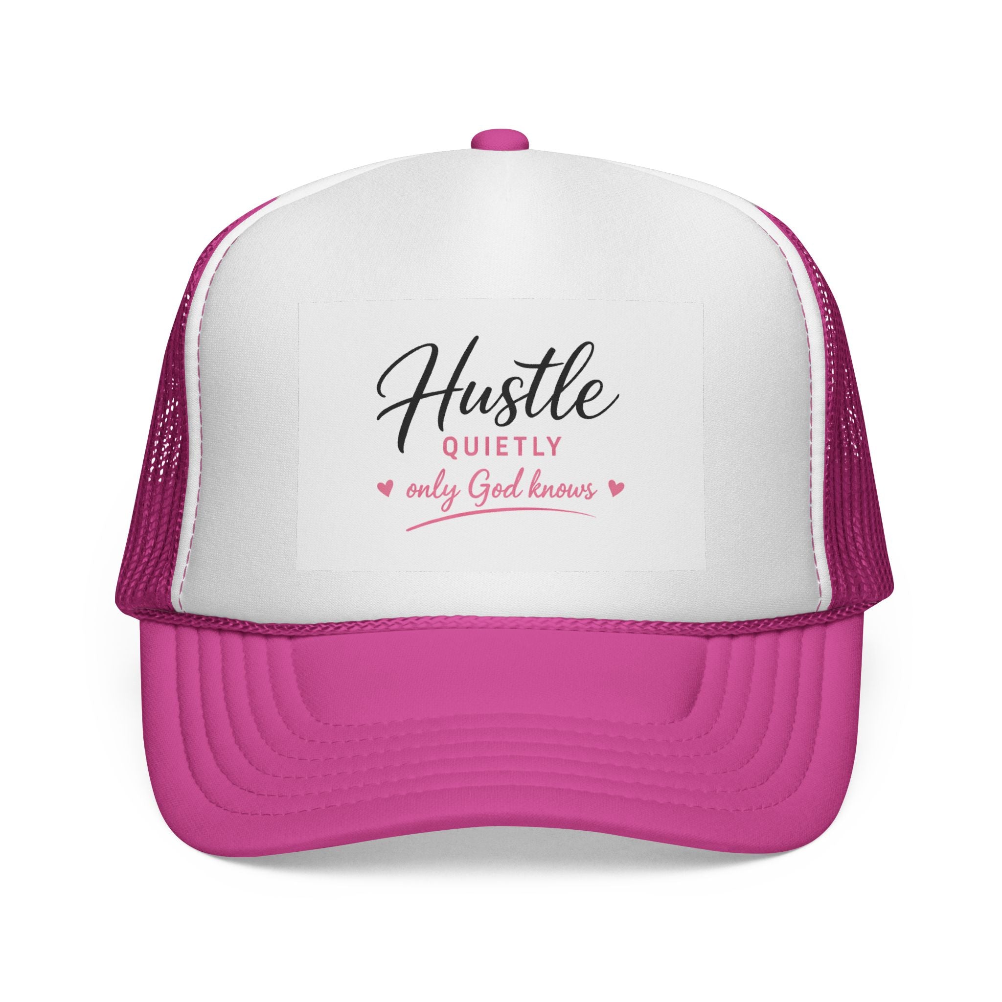 Lumey 'Hustle Quietly ' Women’s Trucker Cap — Retro Sunburst Logo Mesh Hat